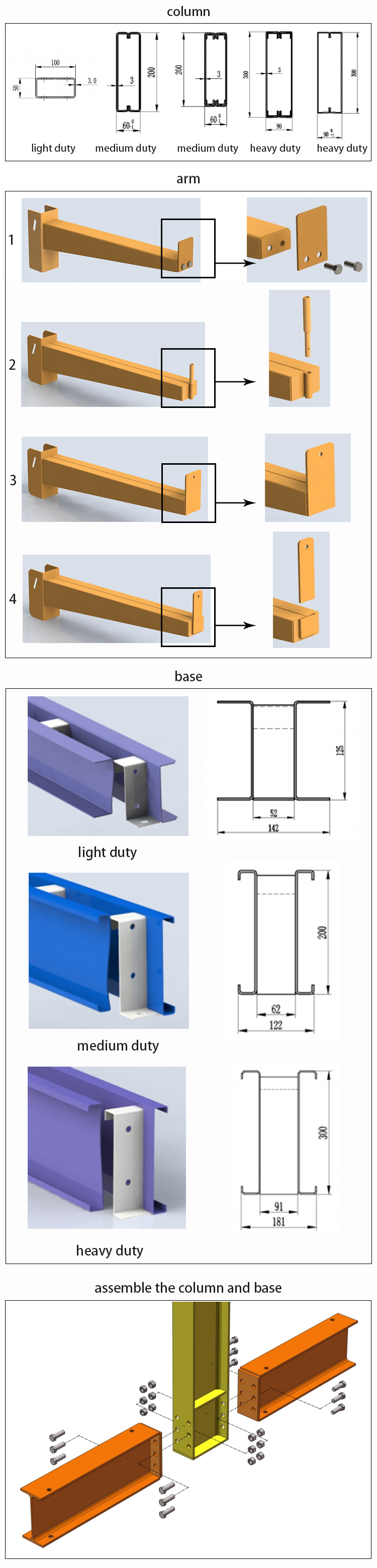 Professional Standards Cantilever Racking Industrial Steel Double Sided ...